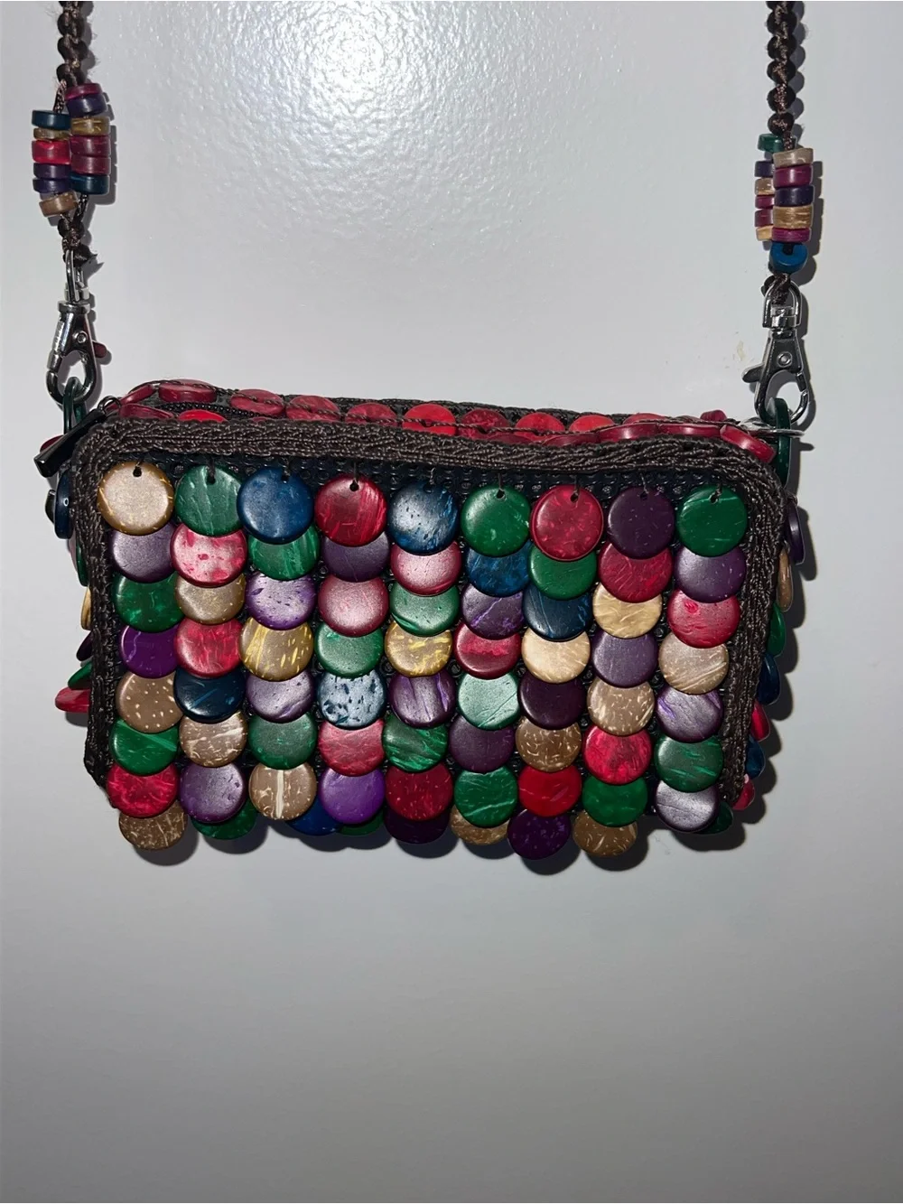 Boho Multicolor Sequin Crossbody Bag